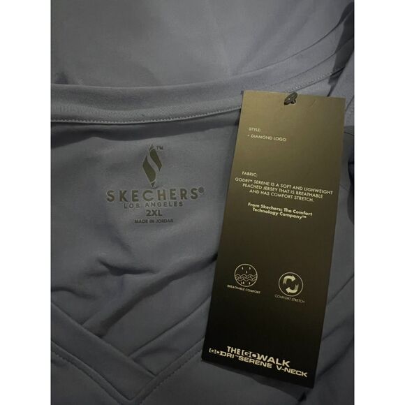 Skechers GOwalk GoDRI Serene V-Neck Diamond Logo Top Purple Plus Size 2XL NWT - Picture 3 of 4